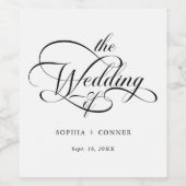 エレガントチャームス結婚クリプトの白黒 ワインラベル (シングルラベル)