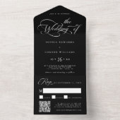 エレガントチャームス結婚クリプト黒 オールインワン招待状 (内側)