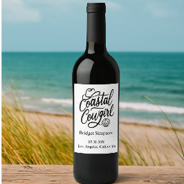 エレガントチャームバチェロレッテ沿岸女性のカーボーイ ワインラベル