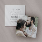 エレガントチャームフォトモダン結婚式招待状 招待状