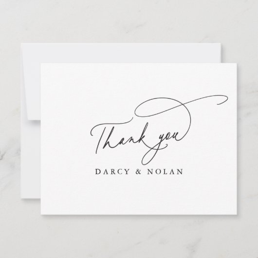 エレガントチャームフシンプルラ結婚サンキューカード サンキューカード (正面)