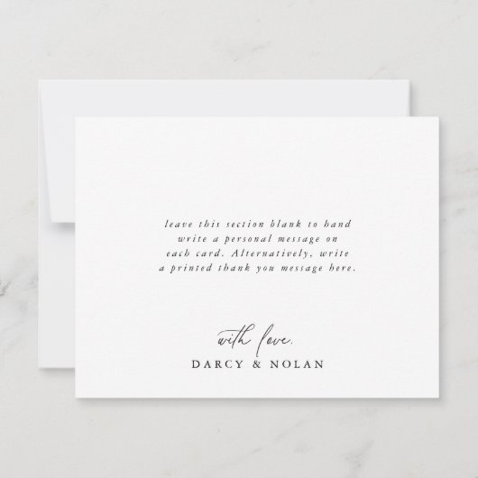エレガントチャームフシンプルラ結婚サンキューカード サンキューカード (裏面)