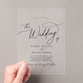 エレガントチャームブシンプルロクモダン結婚ボホ アクリル招待状 (インサイチュ (ポータブル))