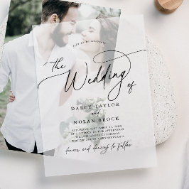 エレガントチャームブシンプルロクモダン結婚ボホ ベラム紙招待状