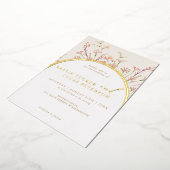 エレガントチャームワイルドフラワーアー結婚チの金ゴールド 箔招待状 (回転した状態)