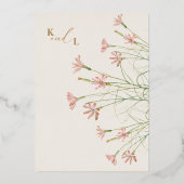 エレガントチャームワイルドフラワーアー結婚チの金ゴールド 箔招待状 (裏面)