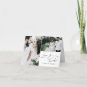 エレガントチャーム折り結婚曲げ写真サンキューカード サンキューカード (正面)