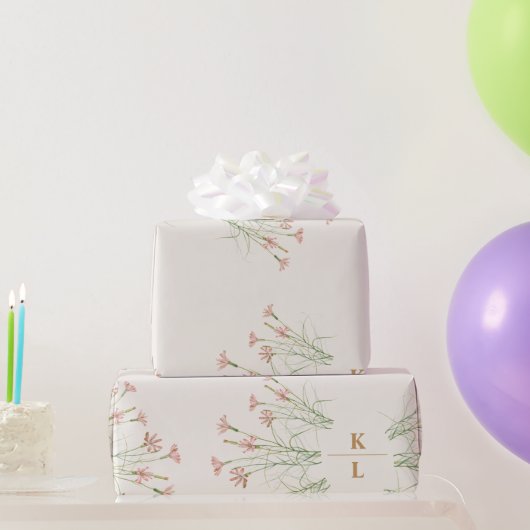 エレガントチャーム野結婚花 ラッピングペーパー (パーティーギフト)