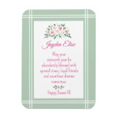 エレガントチャーム。甘パーソナライズされたい16カードマグネット マグネット (縦)