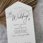 エレガントチャームQRすべて1つの結婚式招待状 オールインワン招待状