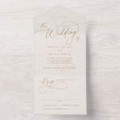 エレガントチャームRSVPアイボリーと金ゴールド結婚 オールインワン招待状 (内側)