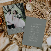 エレガントチャームSageフォト結婚式招待状RSVP 招待状