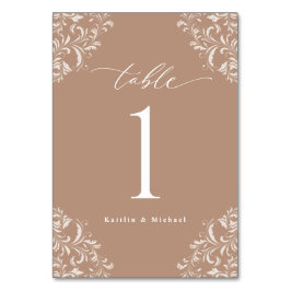 エレガントチューペベージュヴィンテージクラシックスモール結婚ズ テーブルナンバー