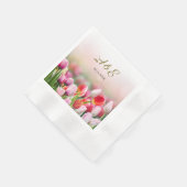 エレガントチューリカラフルップ花模様紙ナプキン 縁ありカクテルナプキン (角)