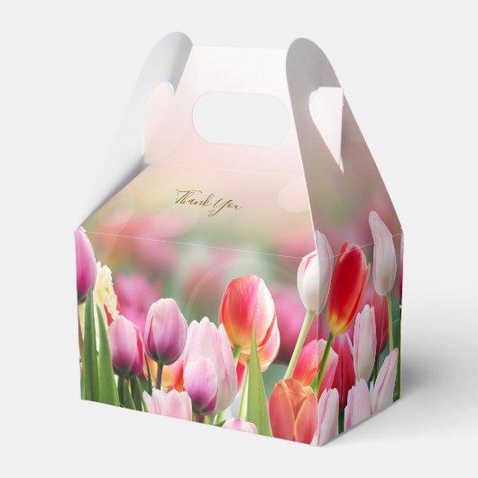 エレガントチューリカラフルップ花模様結婚式の引き出物ボックス フェイバーボックス (裏面サイド)