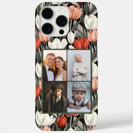 エレガントチューリップのカスタムフォトコラージュiPhoneケース Case-Mate iPhoneケース (裏面)