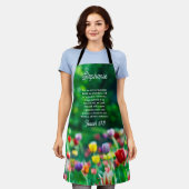 エレガントチューリップガーデン聖なる書物、 経典パーソナライズされた エプロン (着用した状態)