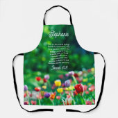 エレガントチューリップガーデン聖なる書物、 経典パーソナライズされた エプロン (正面)