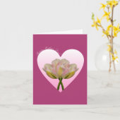 エレガントチューリップハートマザーズデイカード カード (黄色い花)