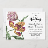 エレガントチューリップヴィンテージフローラ庭園の結婚式写真 招待状 (裏面)