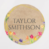 エレガントチューリ素朴ップフローラ学校を追加 ラベル (デザイン1)