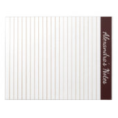 エレガントチョコレートブラウン8.5x11レターパーソナライズされた ノートパッド (正面)