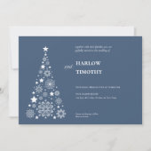 エレガントツリーウィンターホリデーフローラクレスト結婚ズ 招待状 (正面)