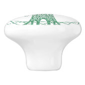 エレガントツリーオブライフグリーングリッターヨガモノグラム セラミックノブ (側面)