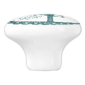 エレガントツリーオブライフブルーグリッターヨガモノグラム セラミックノブ (側面)