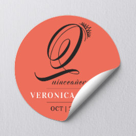 エレガントティアラオレンジレッド15thキンセアニラ名 ラウンドシール