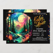 エレガントティンバーランドお洒落アドベンチャーベビーシャワー 招待状 (正面/裏面)