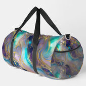 エレガントティール（緑がかった色）とパープルオパール石を持つ金ゴールド ダッフルバッグ (右コーナー)