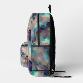 エレガントティール（緑がかった色）とパープルオパール石を持つ金ゴールド プリントバックパック (右)