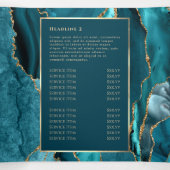 エレガントティール(緑がかった色)と金ゴールドアガート3折パンフレット 三つ折りカード (内部中)