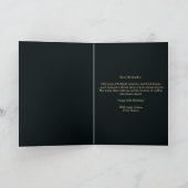 エレガントティール(緑がかった色)と金ゴールドメタリック50誕生日 カード (内部)