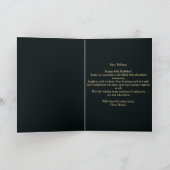 エレガントティール(緑がかった色)と金ゴールドメタリック80誕生日 カード (内部)