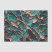 エレガントティール（緑がかった色）と金ゴールド抽象芸術オーガニック静脈 薄葉紙 (正面)