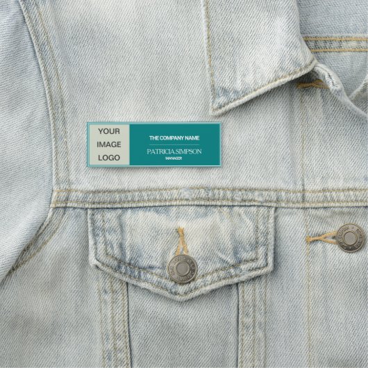 エレガントティール（緑がかった色）の違いパーソナライズされた：ロゴ、文字 名札 (インサイチュ)