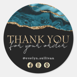 エレガントティール(緑がかった色)は感謝していシール ラウンドシール