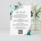 エレガントティール（緑がかった色）&アクアバラ結婚ズ詳細QRコード エンクロージャーカード (スタンド正面)