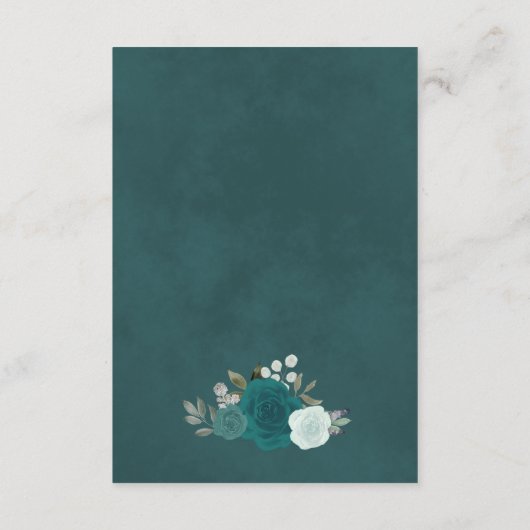 エレガントティール（緑がかった色）&アクアバラ結婚ズ詳細QRコード エンクロージャーカード (裏面)