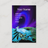 エレガントティール（緑がかった色）アクアブルーピーコック、パープルブラックスワール 名刺 (正面)