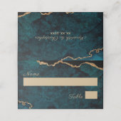 エレガントティール（緑がかった色）アクア結婚ゲート プレイスカード (外部開封)