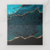 エレガントティール（緑がかった色）アクア結婚ゲート プレイスカード (内部開封)