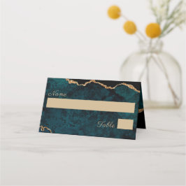 エレガントティール(緑がかった色)アクア結婚ゲート プレイスカード