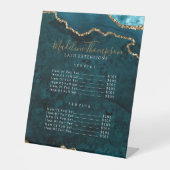 エレガントティール(緑がかった色)アゲートジオードマーブルサービス価格 台座サイン (正面)