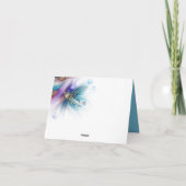 エレガントティール（緑がかった色）アメジスト抽象芸術フローラ サンキューカード (裏面)