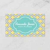 エレガントティール(緑がかった色)イエロークローバーパーティープランナー 名刺 (正面)