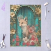 エレガントティール(緑がかった色)オリエンタルキツネクラフトティッシュペーパー 薄葉紙 (クラフト)