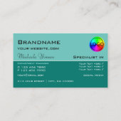 エレガントティール(緑がかった色)クラシックシックとロゴプロフェッショナル 名刺 (裏面)